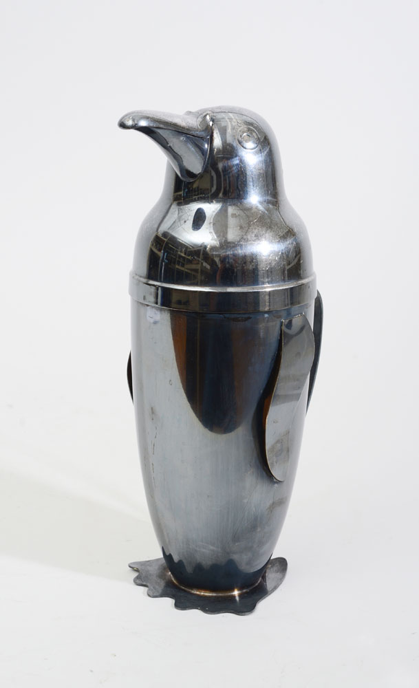 Appraisal: SILVER-PLATED PENGUIN-FORM COCKTAIL SHAKER Marked 'Napier' in Estimate -