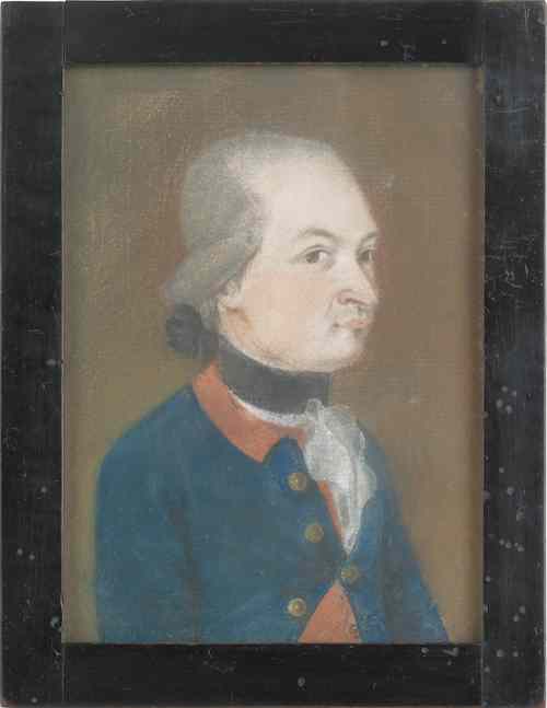 Appraisal: Pastel on wove paper profile bust length portrait of a