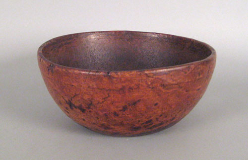 Appraisal: New England burl bowl early th c h dia