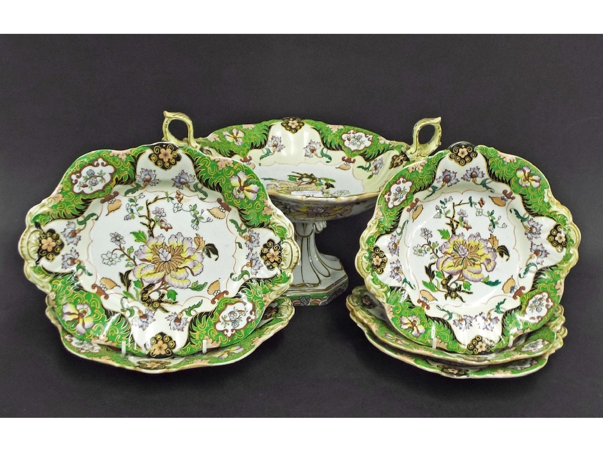 Appraisal: Masons ironstone part dinner service centrally decorated with a Japanese