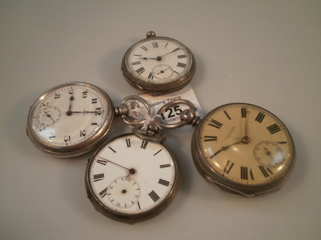 Appraisal: A J F Pranks silver cased pocket watch an Omega