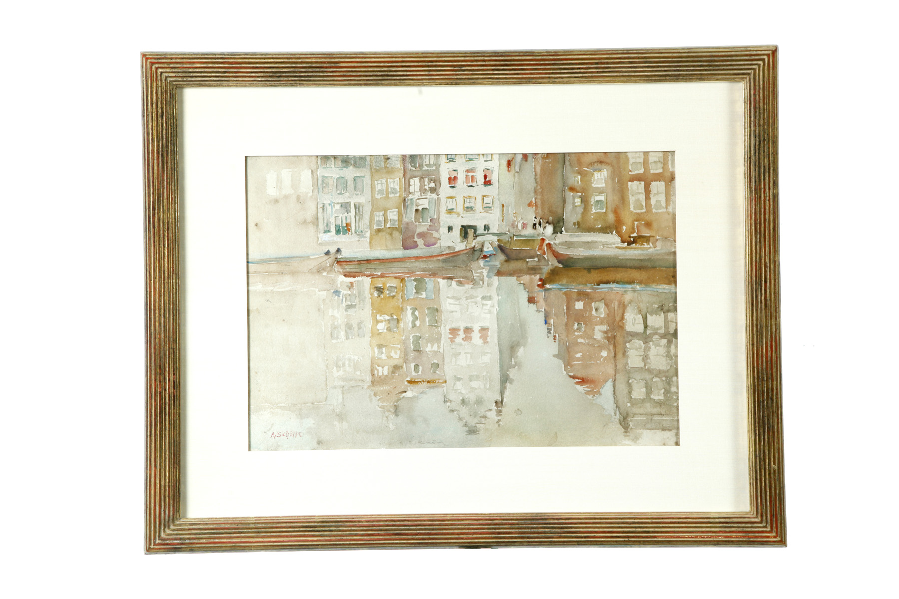 Appraisal: CANAL SCENE BY ALICE SCHILLE AMERICAN - Watercolor on paper