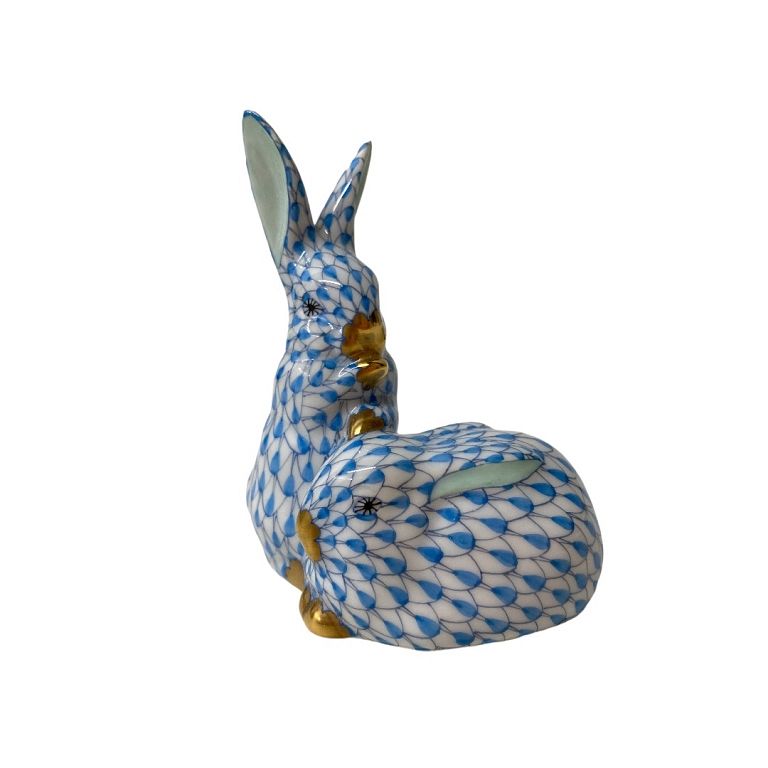 Appraisal: Herend Hand Painted Porcelain Rabbits Herend Hand Painted Porcelain Rabbits