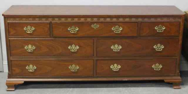 Appraisal: Baker Mahogany Server Mahogany Georgian style drawer low chest with