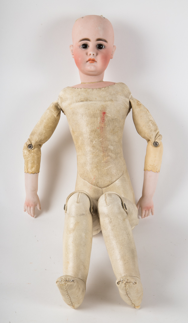 Appraisal: Simon Halbig bisque and kid doll early th-century bisque head