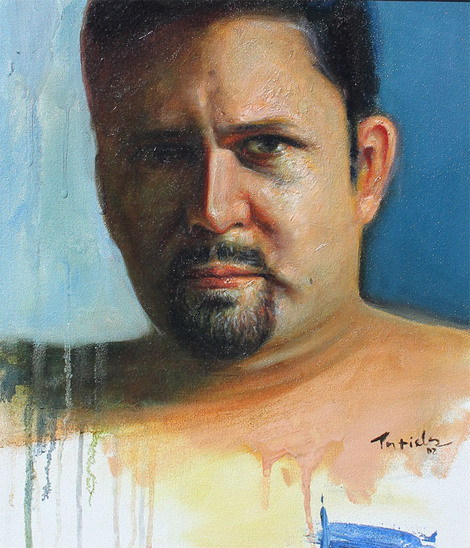 Appraisal: PORTIELES Guillermo Cuban - ''Self Portrait'' Oil Canvas '' x