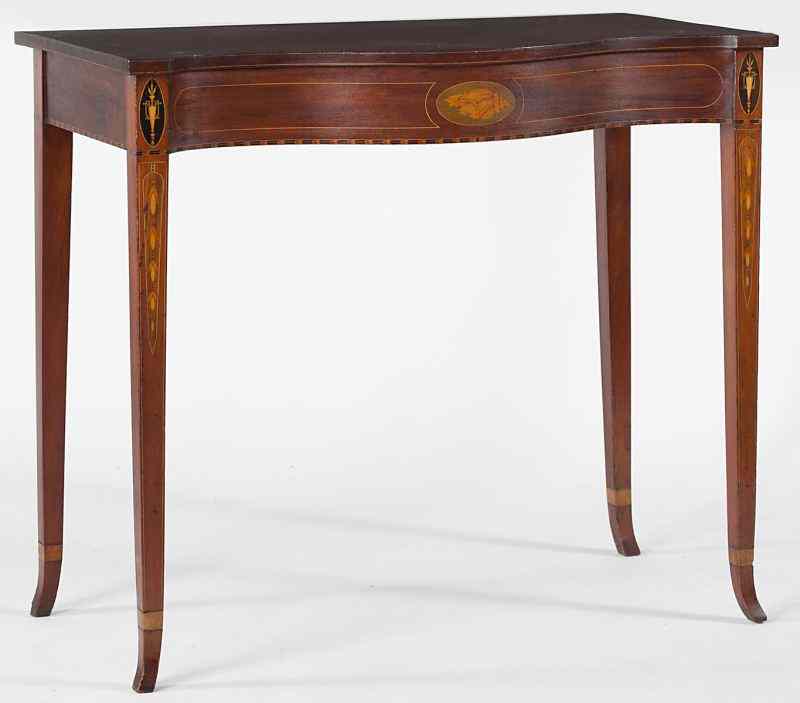 Appraisal: Edwardian Inlaid Consolelate th century mahogany and mahogany veneers having