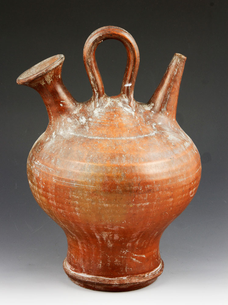 Appraisal: - th th C Pennsylvania New Jersey Redware Sipping Jug