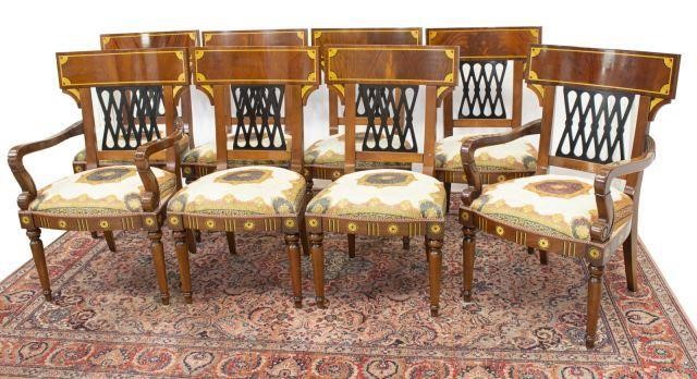 Appraisal: lot of Italian Empire style dining chairs th c mahogany