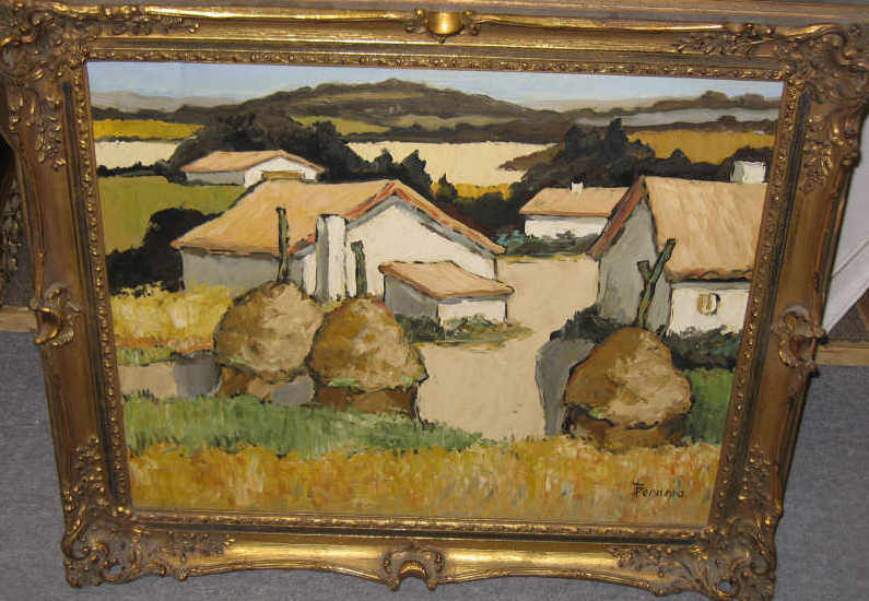 Appraisal: BERNARD CONTINENTAL EARLY TH CENTURY Provencal landscape oil on canvas