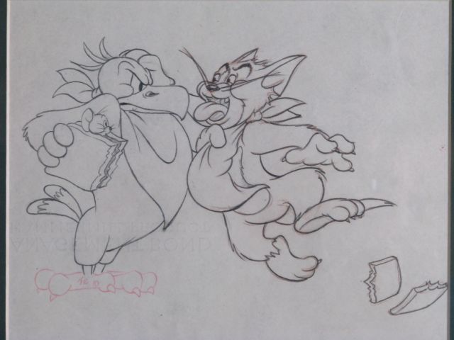 Appraisal: Tom amp Jerry original production drawing from Flirty Bird Warner