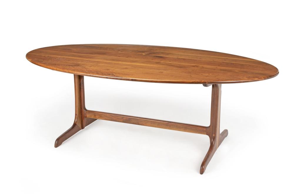 Appraisal: Sam Maloof - American Dining table Walnut Signed and inscribed