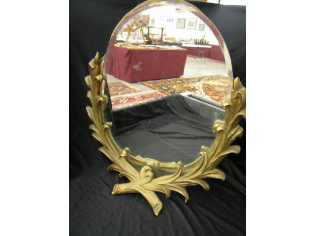 Appraisal: Oval Dresser Mirror gold leaf decor