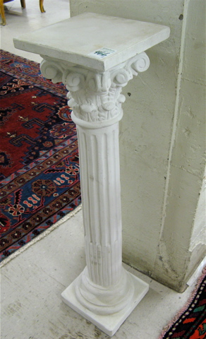 Appraisal: PAIR OF CORINTHIAN COLUMN PEDESTALS both of cast concrete construction