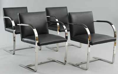 Appraisal: Four Sedia Brno Chairs Designed by Ludwig Mies van der