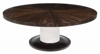 Appraisal: Art Deco Style Palmwood Frosted Cast Acrylic Circular Dining Table