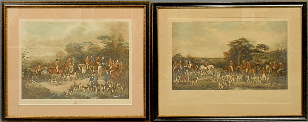 Appraisal: - Two large framed and matted fox hunting prints Sir