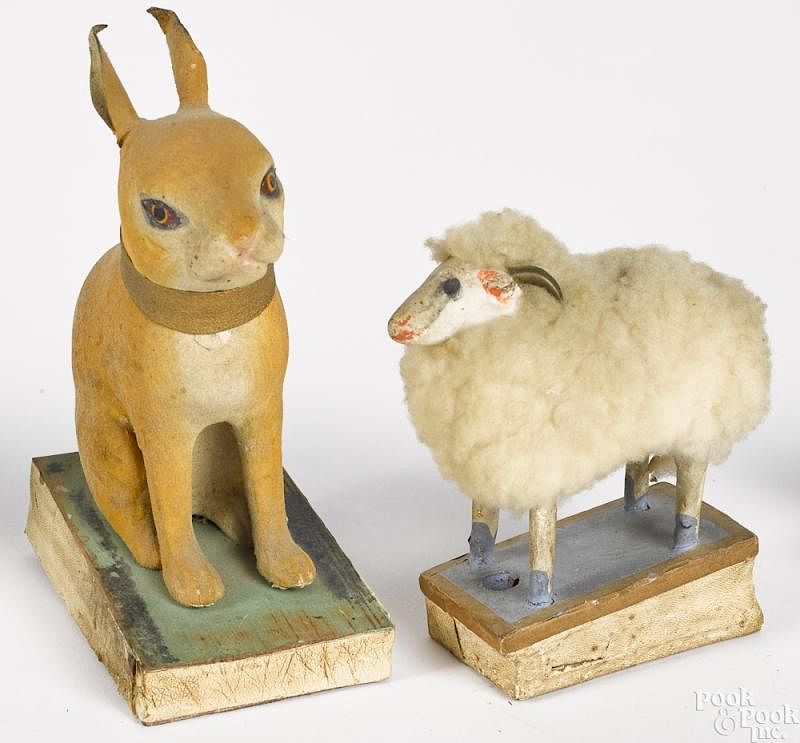 Appraisal: Two painted composition pip squeak toys Two painted composition pip