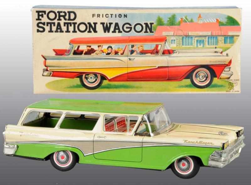 Appraisal: Tin Ford Station Wagon Friction Toy Description Japanese Circa Working