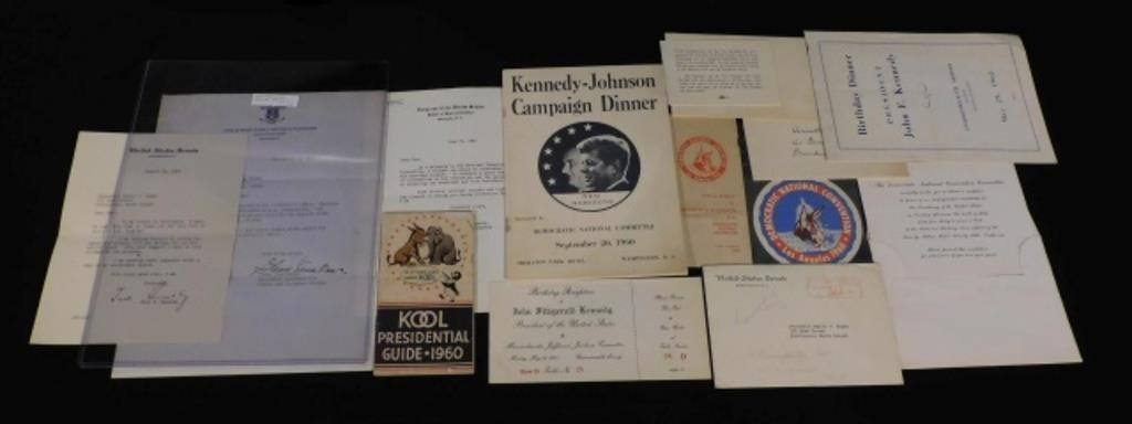 Appraisal: COLLECTION OF EPHEMERA RELATED TO JOHN F KENNEDYand Samuel Kagen