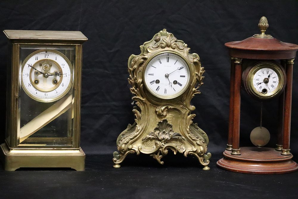 Appraisal: Lot Of Assorted Antique Clocks To inc a gilt metal