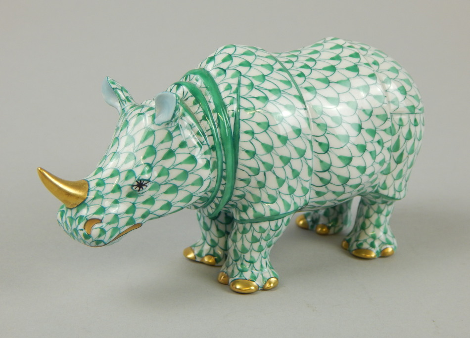 Appraisal: A Herend Hungary Asprey figure of a standing rhinoceros in