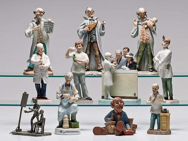 Appraisal: LOT OF MEDICAL FIGURINES lot of eleven medical figurines including