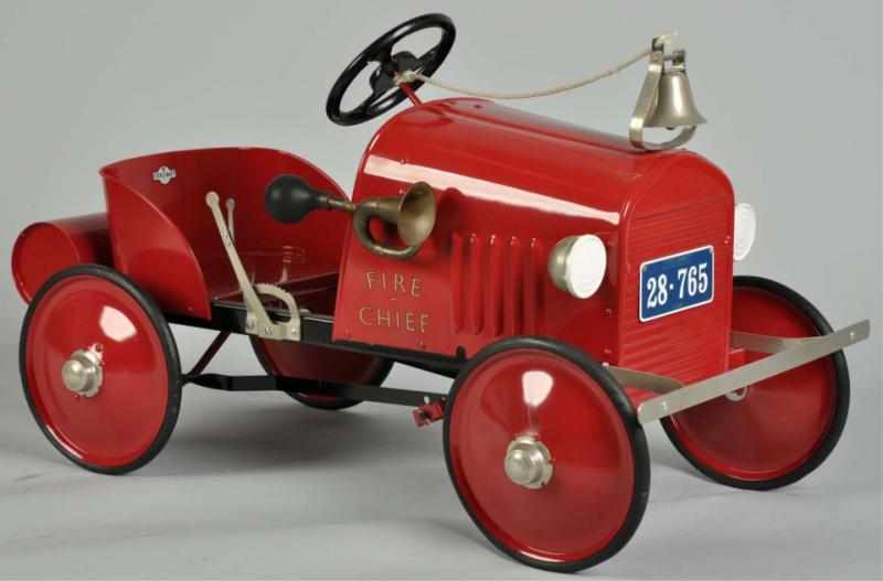 Appraisal: Pressed Steel Steelcraft Fire Chief Pedal Car Toy Description Circa