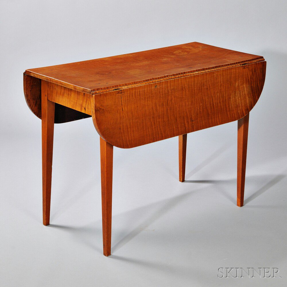 Appraisal: Federal Tiger Maple Drop-leaf Table New England early th century