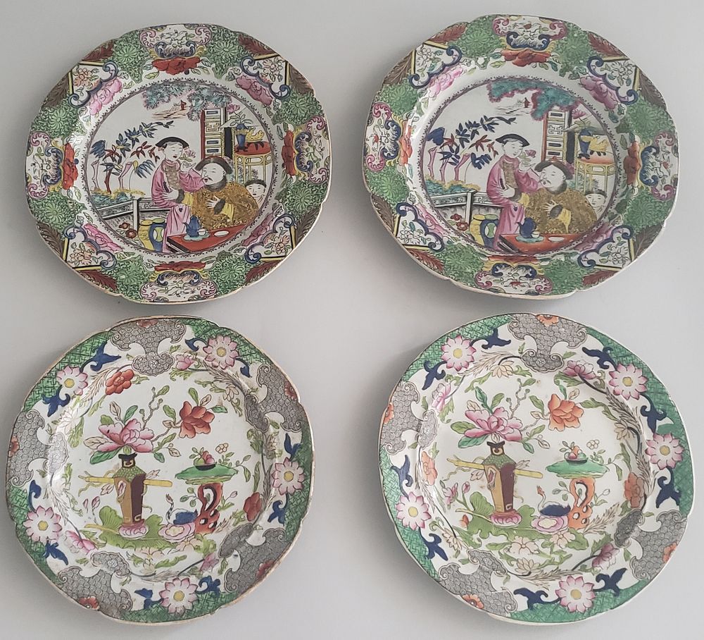 Appraisal: Two Pairs of th Century Mason's Ironstone China Plates Two