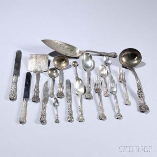 Appraisal: Tiffany Co English King Pattern Sterling Silver Flatware Service Tiffany