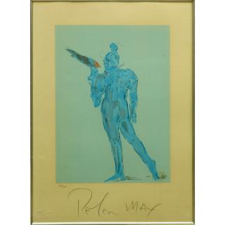 Appraisal: Peter Max American b Circus Performer With Bird Lithograph Pencil