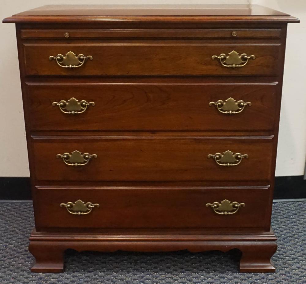 Appraisal: CHIPPENDALE STYLE STAINED CHERRY CHEST OF DRAWERS X X IN