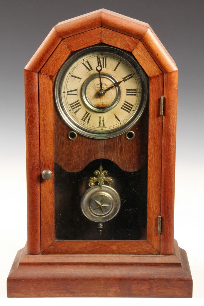 Appraisal: BRACKET CLOCK - Seth Thomas -Day Mahogany 'Doric' Clock paper