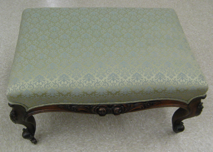 Appraisal: LARGE VICTORIAN FOOTSTOOL Rococo Revival design American c having a