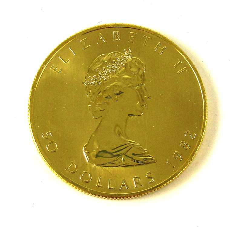 Appraisal: BU ROLL OF TEN CANADIAN GOLD MAPLE LEAF COINS dollar