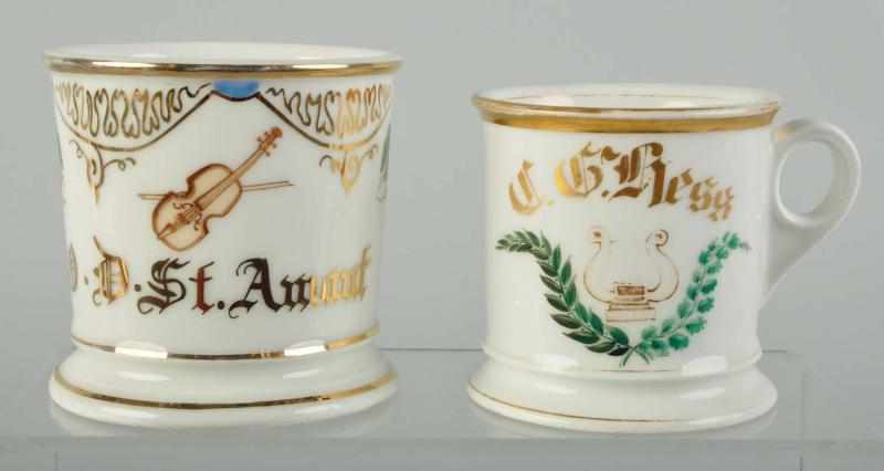 Appraisal: Lot of Musical Shaving Mugs Description Includes one with gilt