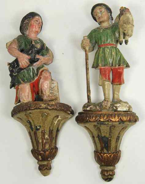 Appraisal: Pair of Veronese Statues th century carved and polychrome gilt