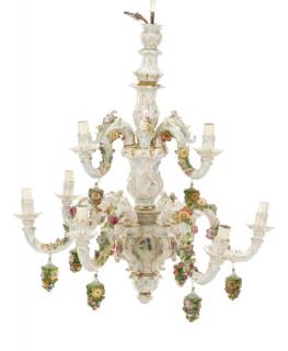 Appraisal: Dresden Style Porcelain Chandelier in Thieme Taste A Dresden German