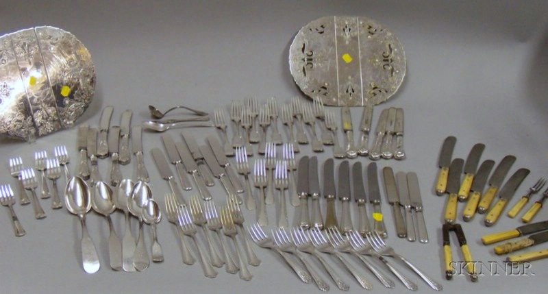 Appraisal: Group of Silver Plated Flatware including bone-handled flatware four coin