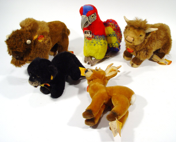 Appraisal: Five Steiff children's soft toys with paper labels and ear