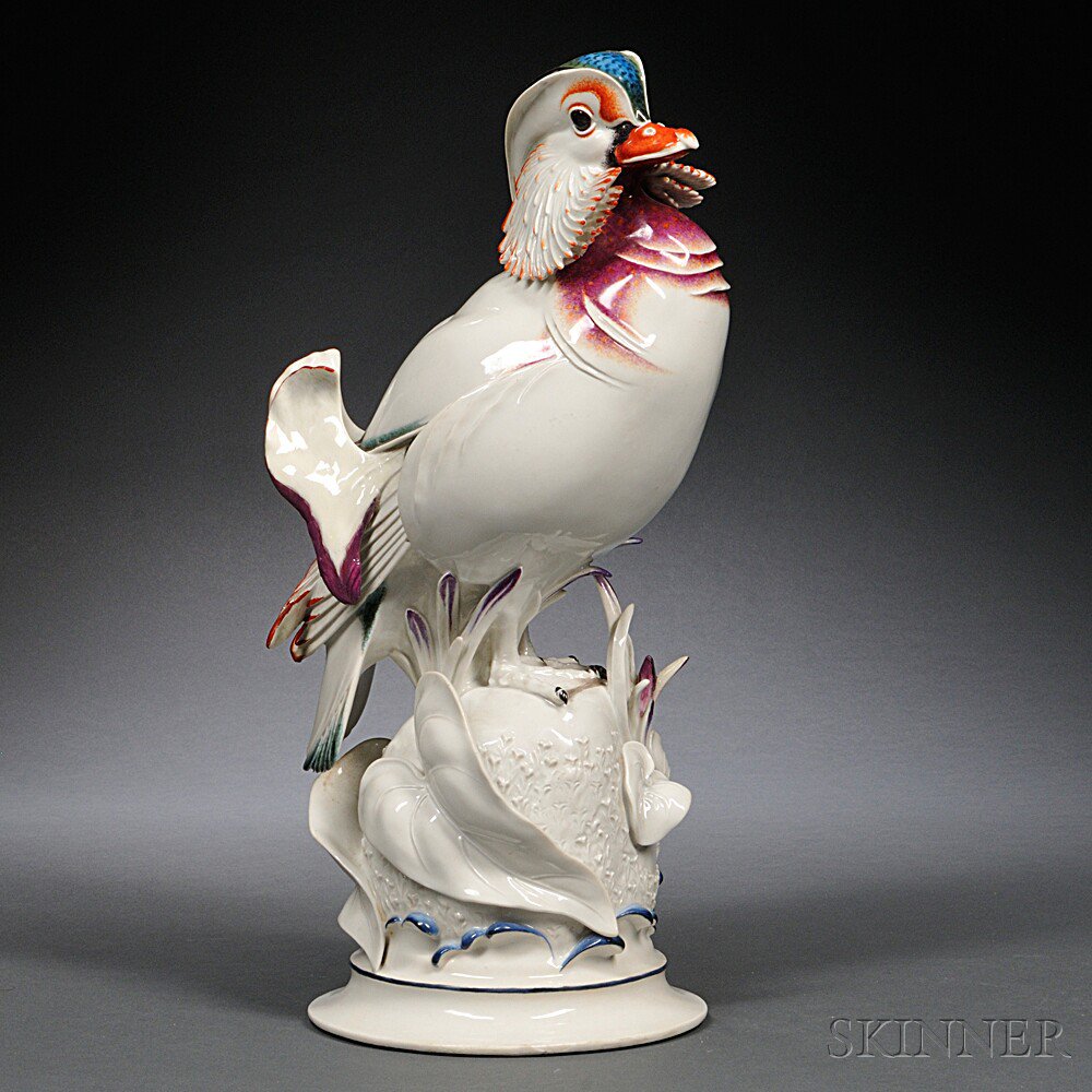 Appraisal: Meissen Porcelain Figure of a Mandarin Duck th century designed