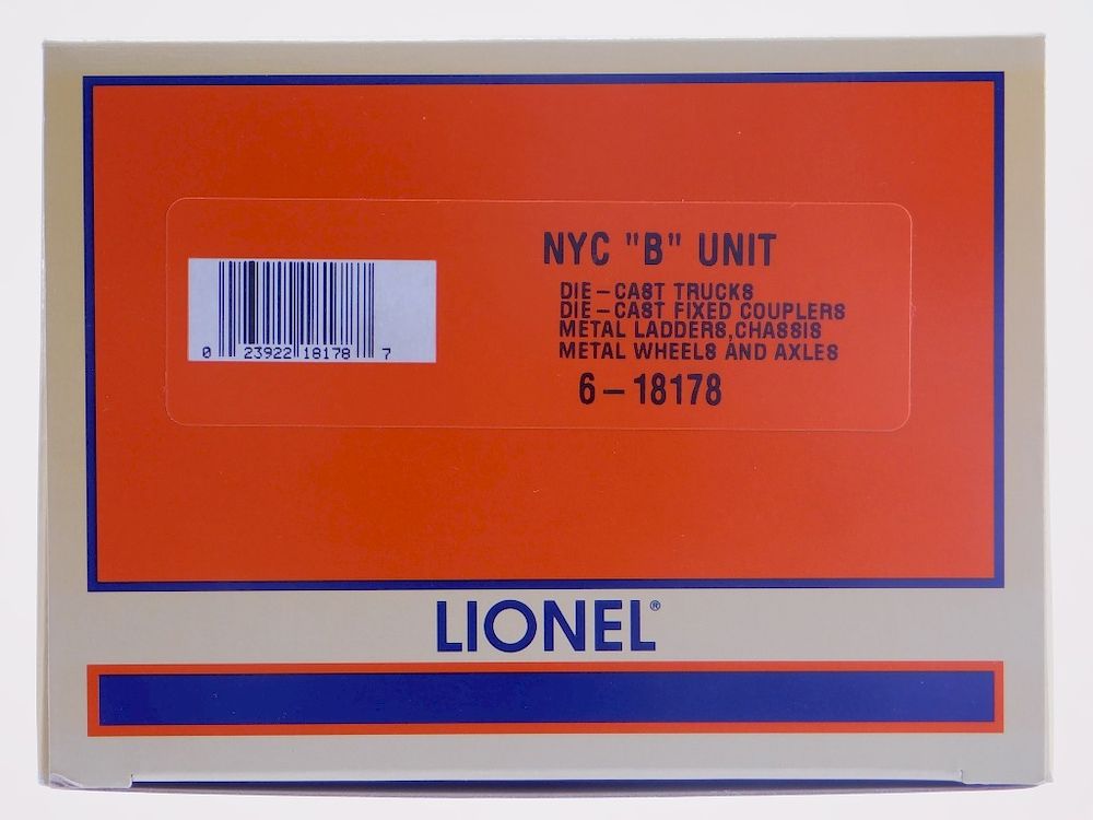 Appraisal: Lionel Century Club NYC B Unit O Gauge Model Train