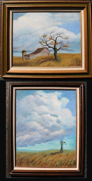 Appraisal: DUBOIS L D American th C piece Prairie Scenes ''Prarie