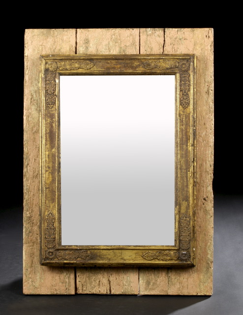 Appraisal: Louis-Philippe Giltwood Looking Glass mid- th century the rectangular mirror