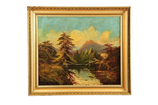 Appraisal: MOUNTAIN LANDSCAPE PAINTING CONTINENTAL SCHOOL LATE TH-EARLY TH CENTURY Oil