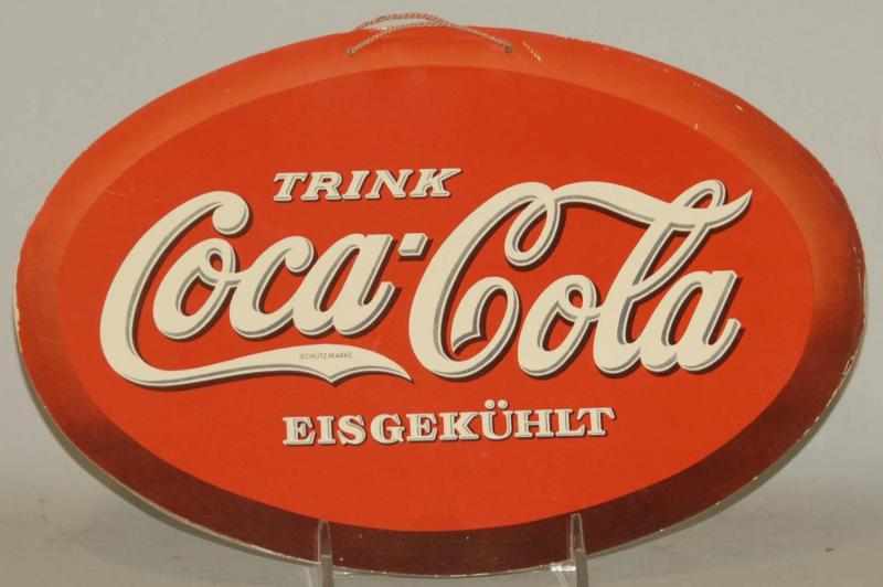 Appraisal: Lot of Oval Cardboard German Coca-Cola Signs Circa s Edge