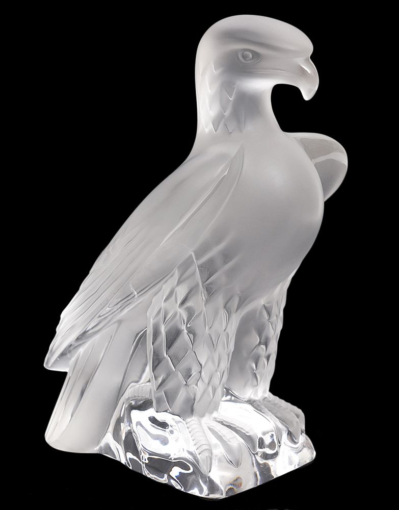 Appraisal: Lalique Clear Frosted Crystal Liberty Eagle Lalique clear and frosted