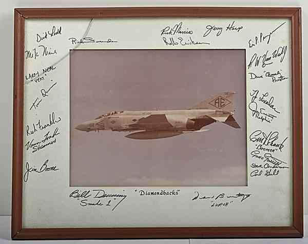 Appraisal: Autographed Photograph of Fighter Squadron VF- Diamondbacks This squadron was