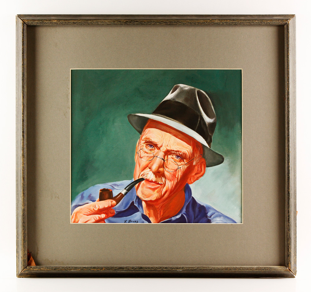 Appraisal: - Man with Pipe W C Man with pipe watercolor